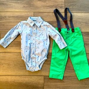 Dressy spring suspenders set 12M